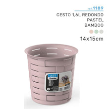 Cargar imagen en el visor de la galería, Cesto 1.6L Redondo Pastel
