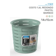 Cargar imagen en el visor de la galería, Cesto 1.6L Redondo Pastel
