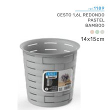 Cargar imagen en el visor de la galería, Cesto 1.6L Redondo Pastel
